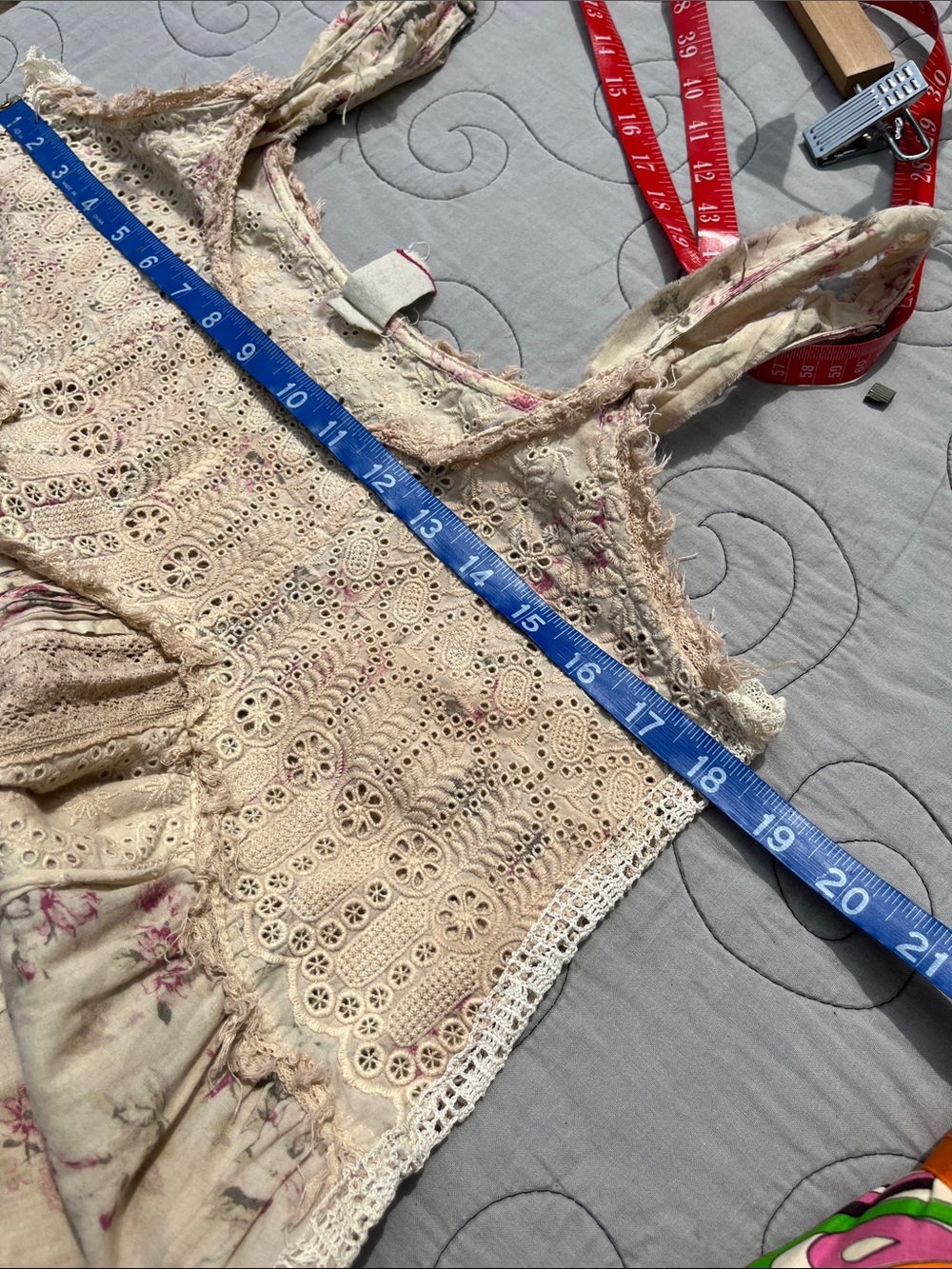 Boho Cream Floral Crochet Maxi Dress ALTERED - Picture 5 of 6